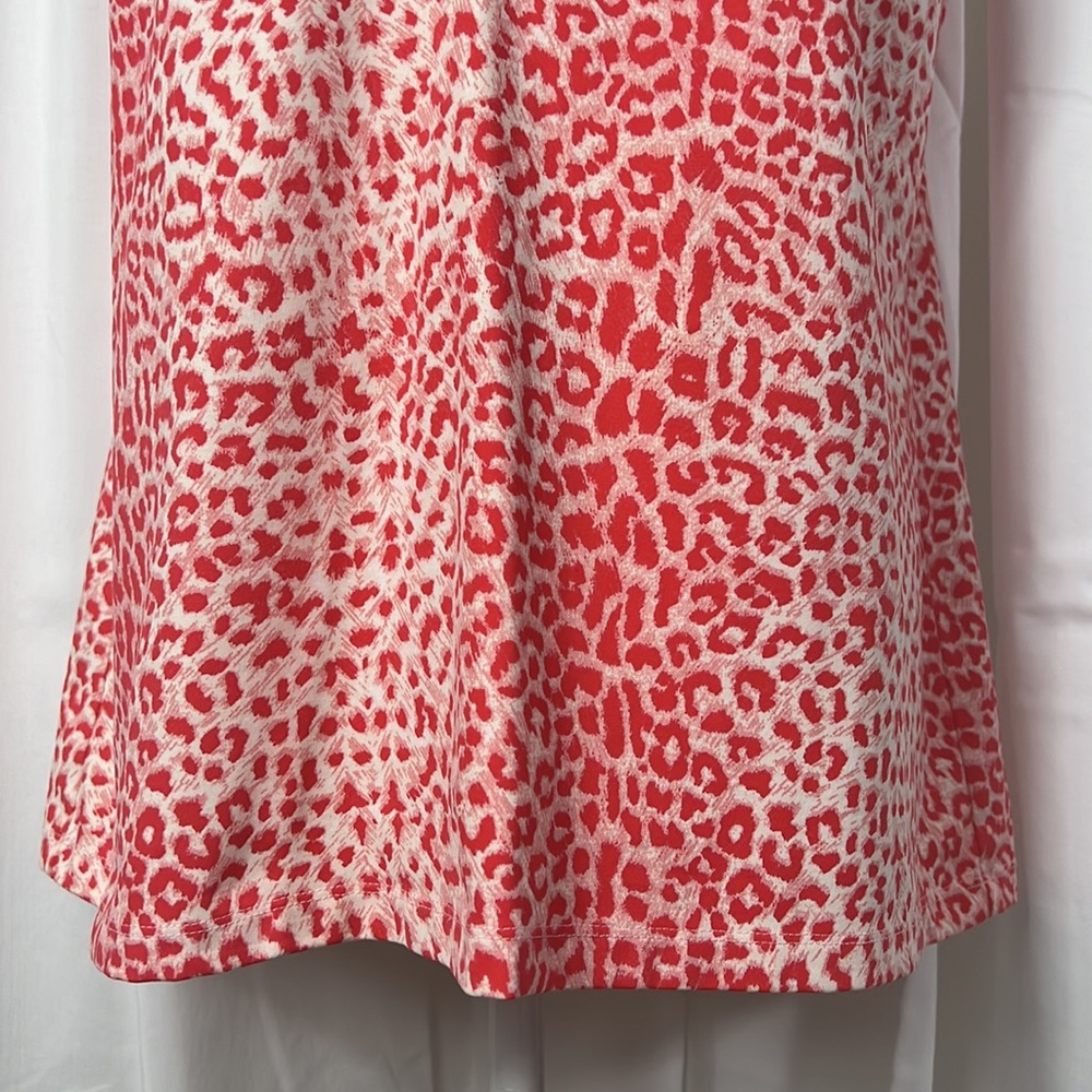 J. McLaughlin XL White/Red Animal Print Blouse - Picture 5 of 10